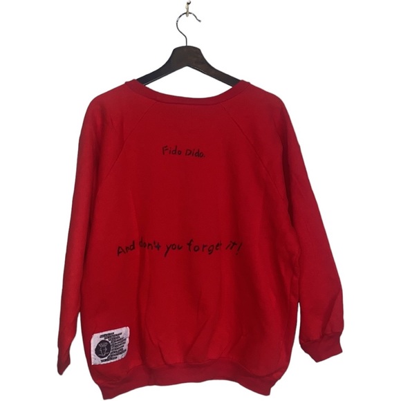 Vintage 1985 Fido Dido Red Double-sided Sweatshirt (L) RARE! - Picture 2 of 6